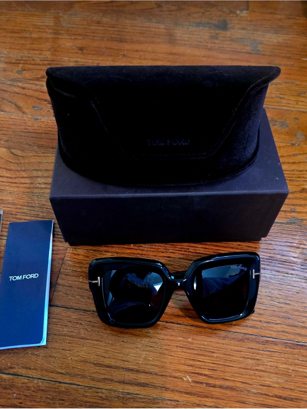 Tom Ford Black Oversized Square Women's Sunglasses